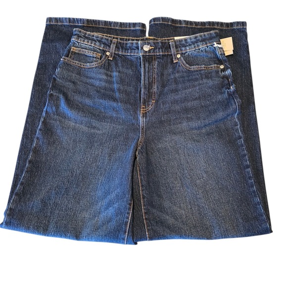 Free Assembly Womens High Rise Wide Leg Jeans Dark Wash Denim Size 8 NWT - Picture 4 of 12